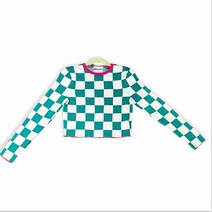 Zara Green Checkered Top